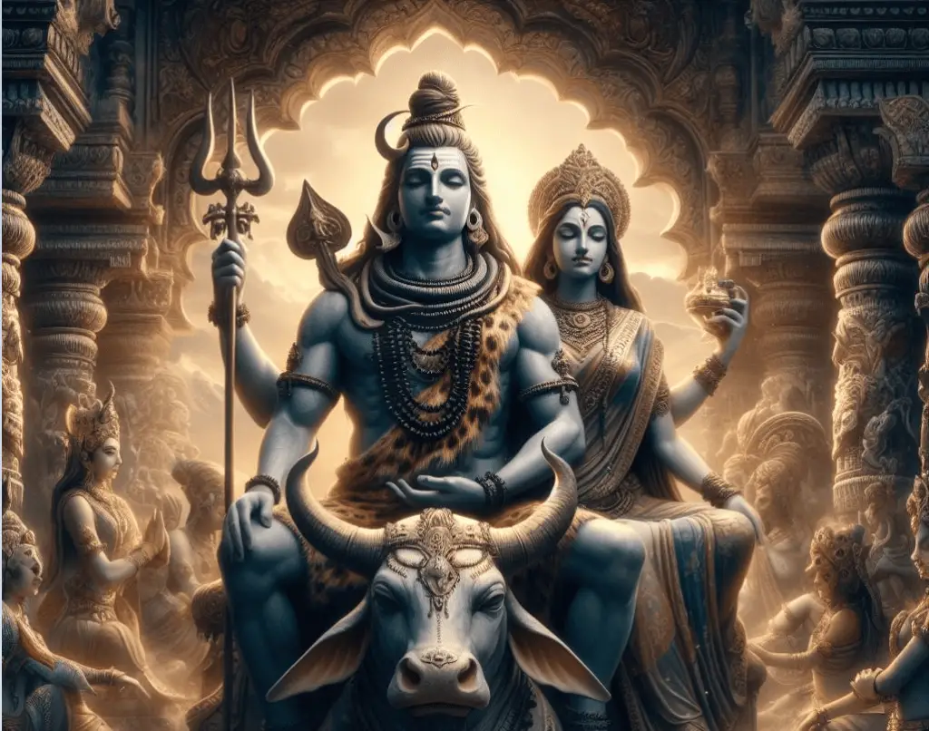 shiva parvati with nandi